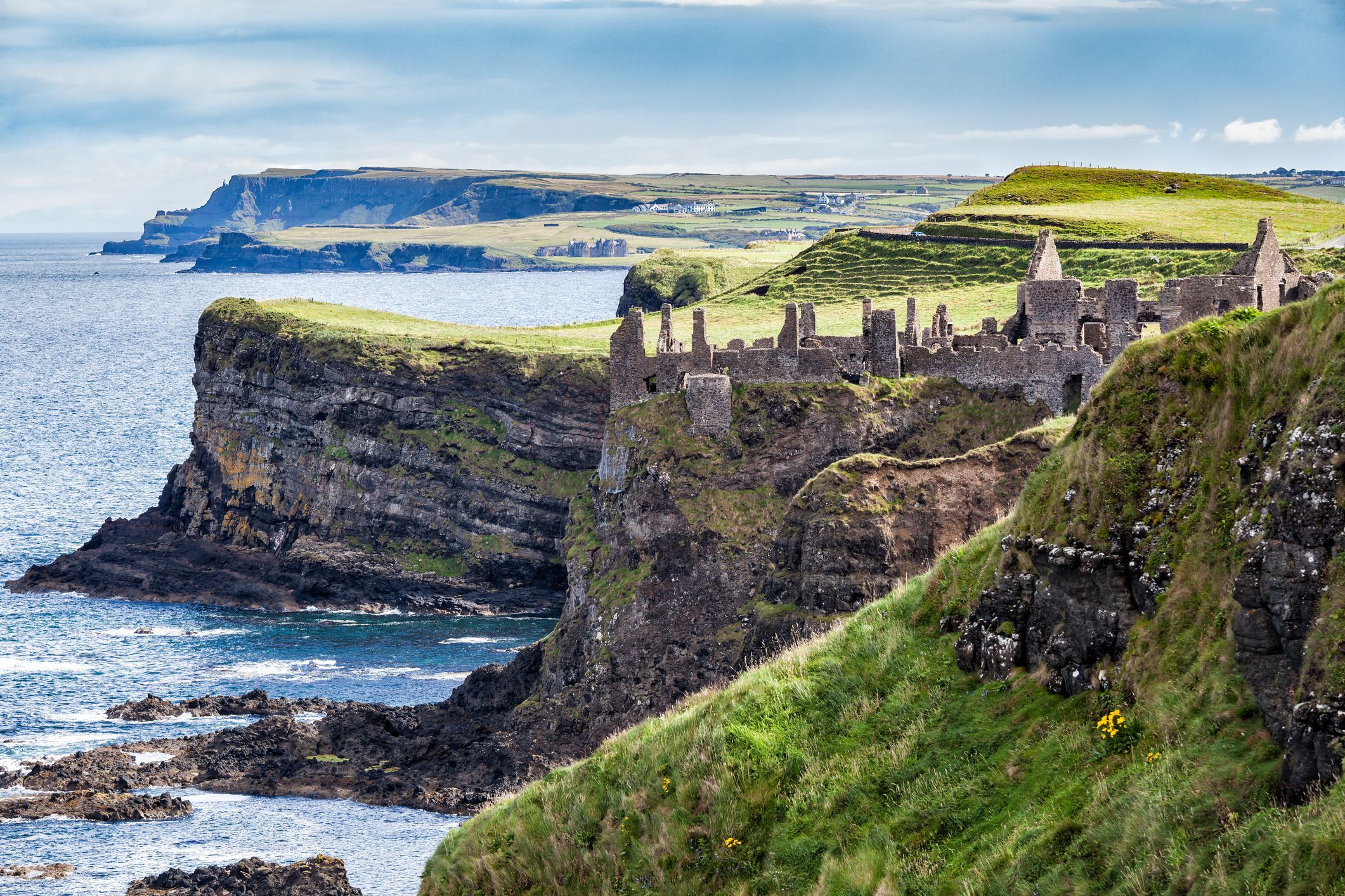 Dunluce Castle On The Coastal Cliffs Of Co Antrim